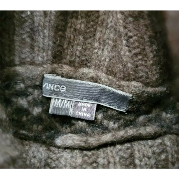 Vince. Womens Sweater Size Medium Wool Turtleneck Gray - Picture 3 of 4